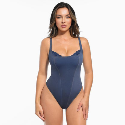 Leather Corset Top Bodysuit Lingerie Lace