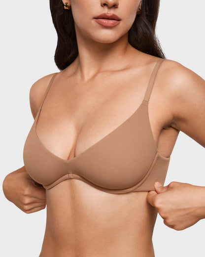 Women's NESLEMY Plus Plunge Bra - Unlined Underwire Sexy Demi Balconette Bras